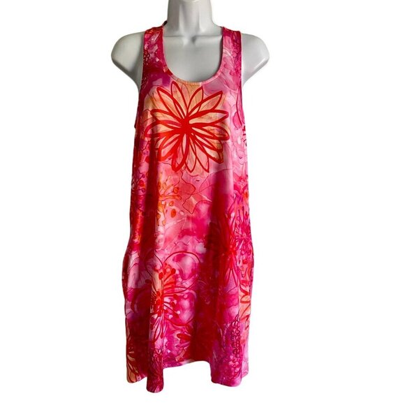 Art & Sol Watercolor Floral Sleeveless Dress Pockets Racerback Size Small NEW - Picture 2 of 10